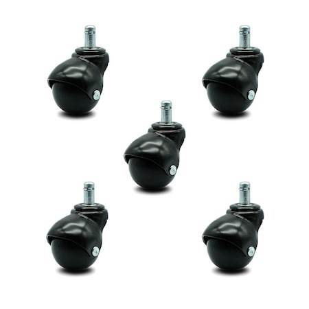Service Caster 2 Inch Gloss Black Hooded Grip Ring Ball Casters, 5PK SCC-GR01S20-POS-GB-716-5